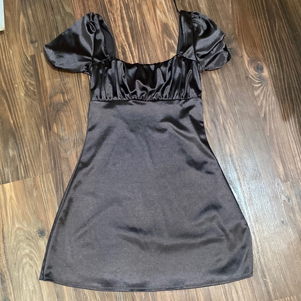 Dark brown mini dress